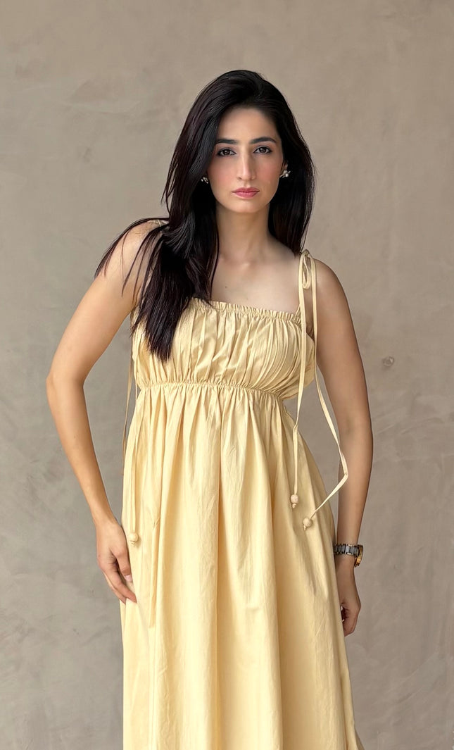 Beige midi dress