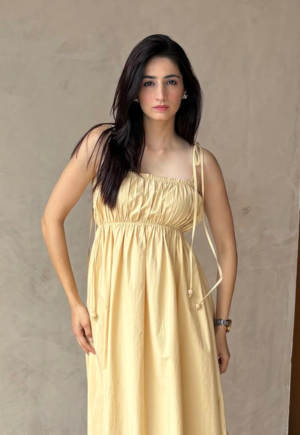 Beige midi dress