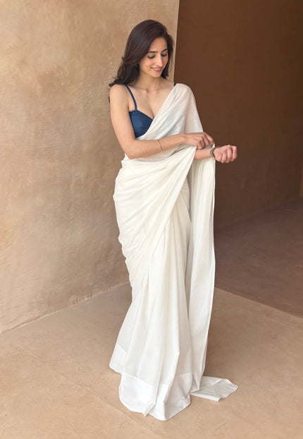White cotton saree