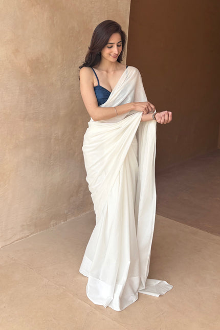 White cotton saree