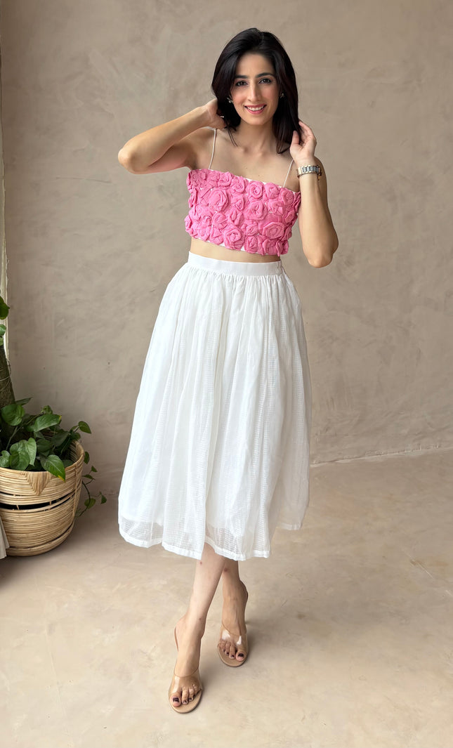 Rose top & midi skirt