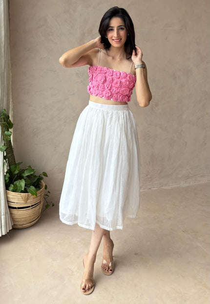 Rose top & midi skirt