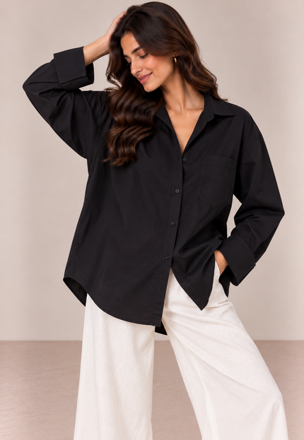 White plain poplin shirt