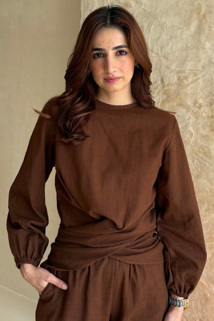 Brown cotton co-ord