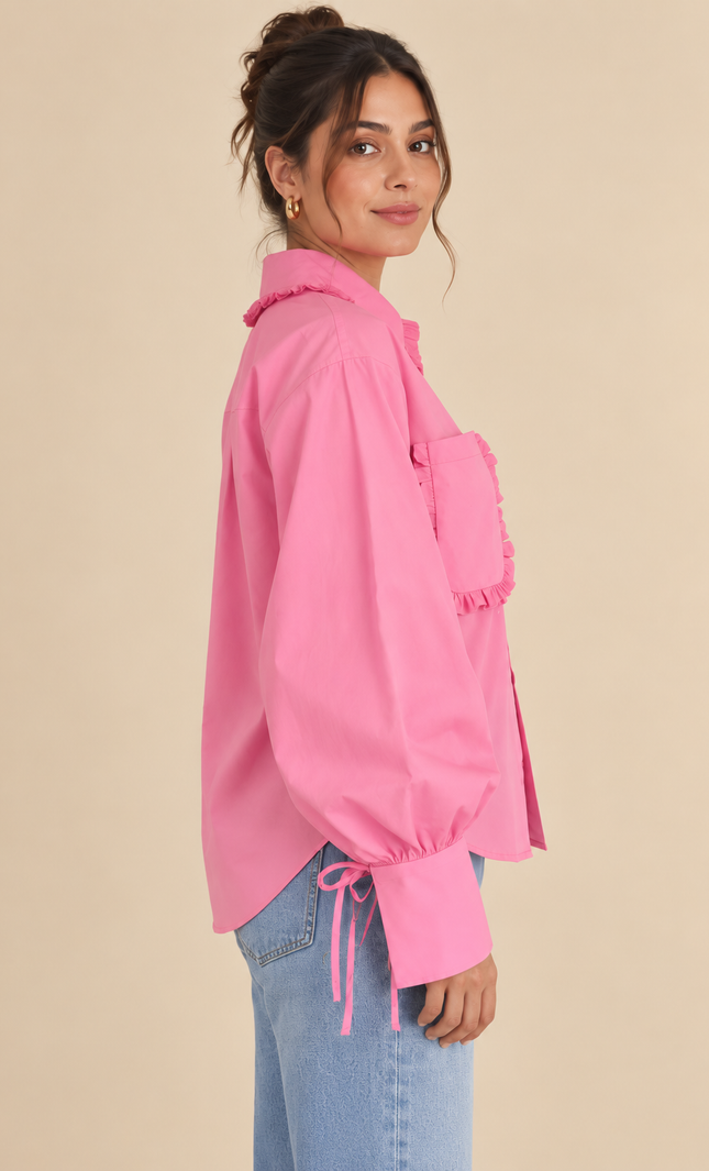 Pink poplin shirt