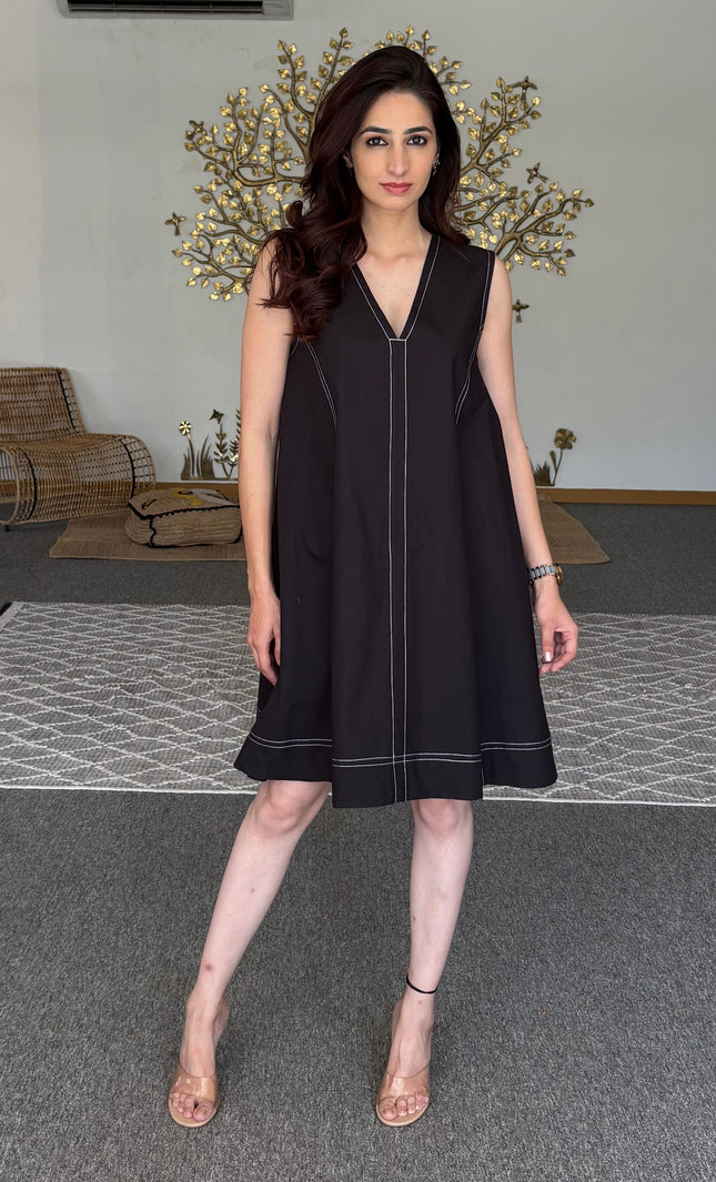 Black cotton dress