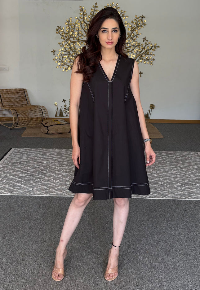 Black cotton dress
