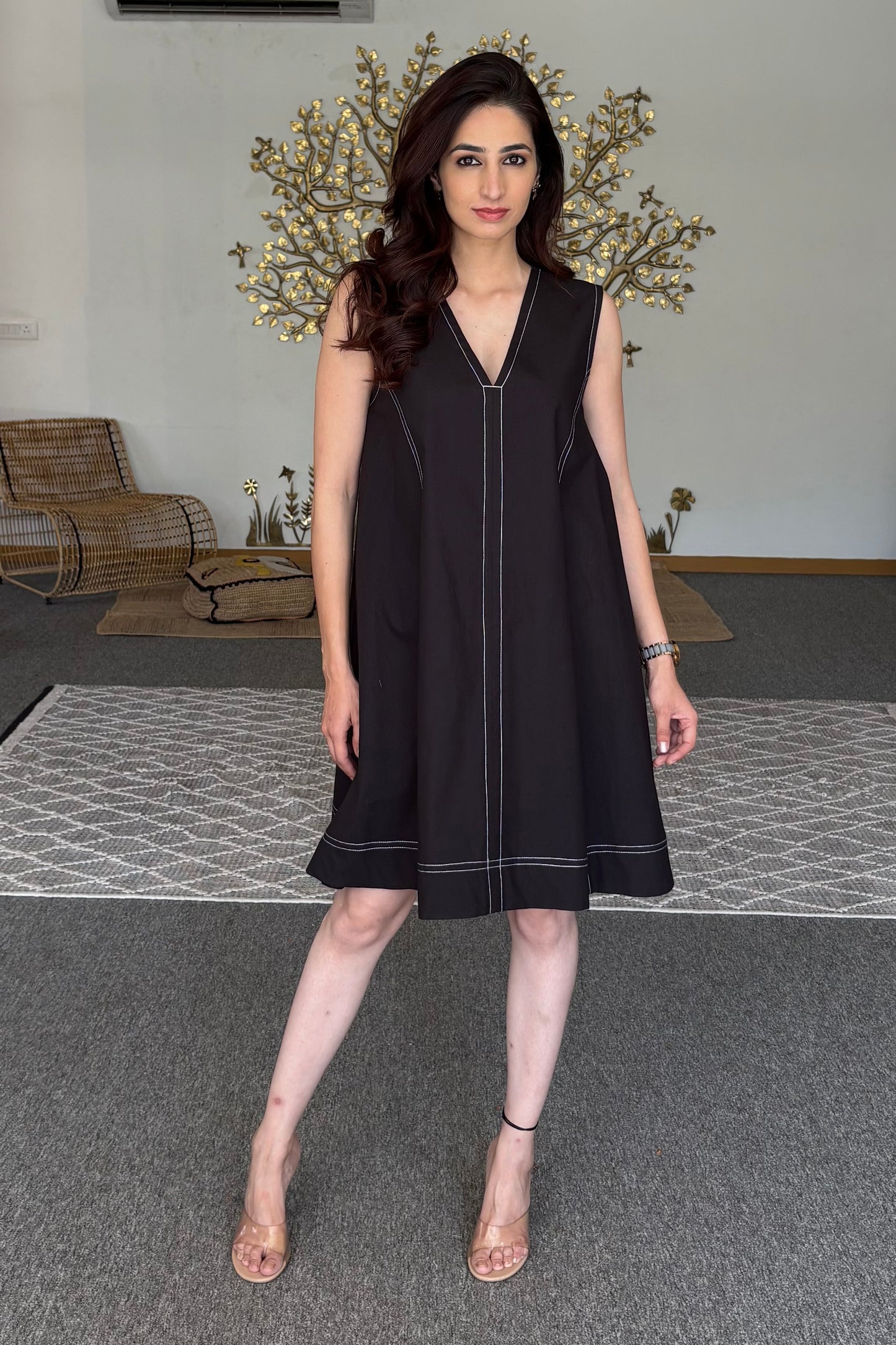 Black cotton dress