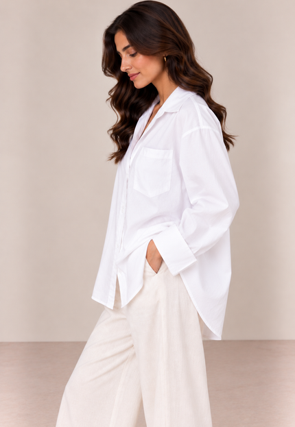 White plain poplin shirt
