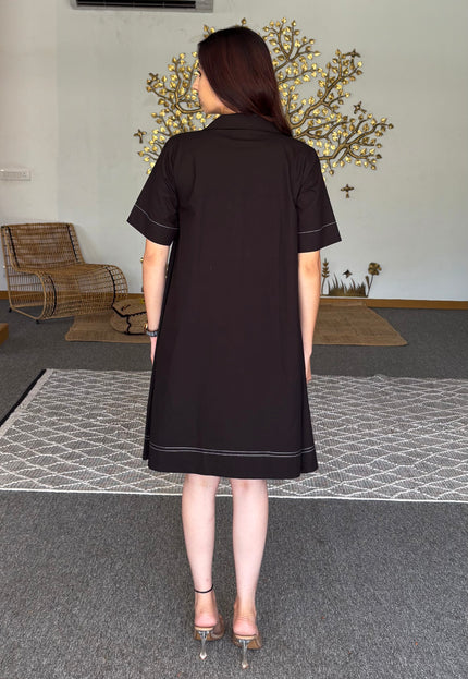 Black cotton dress