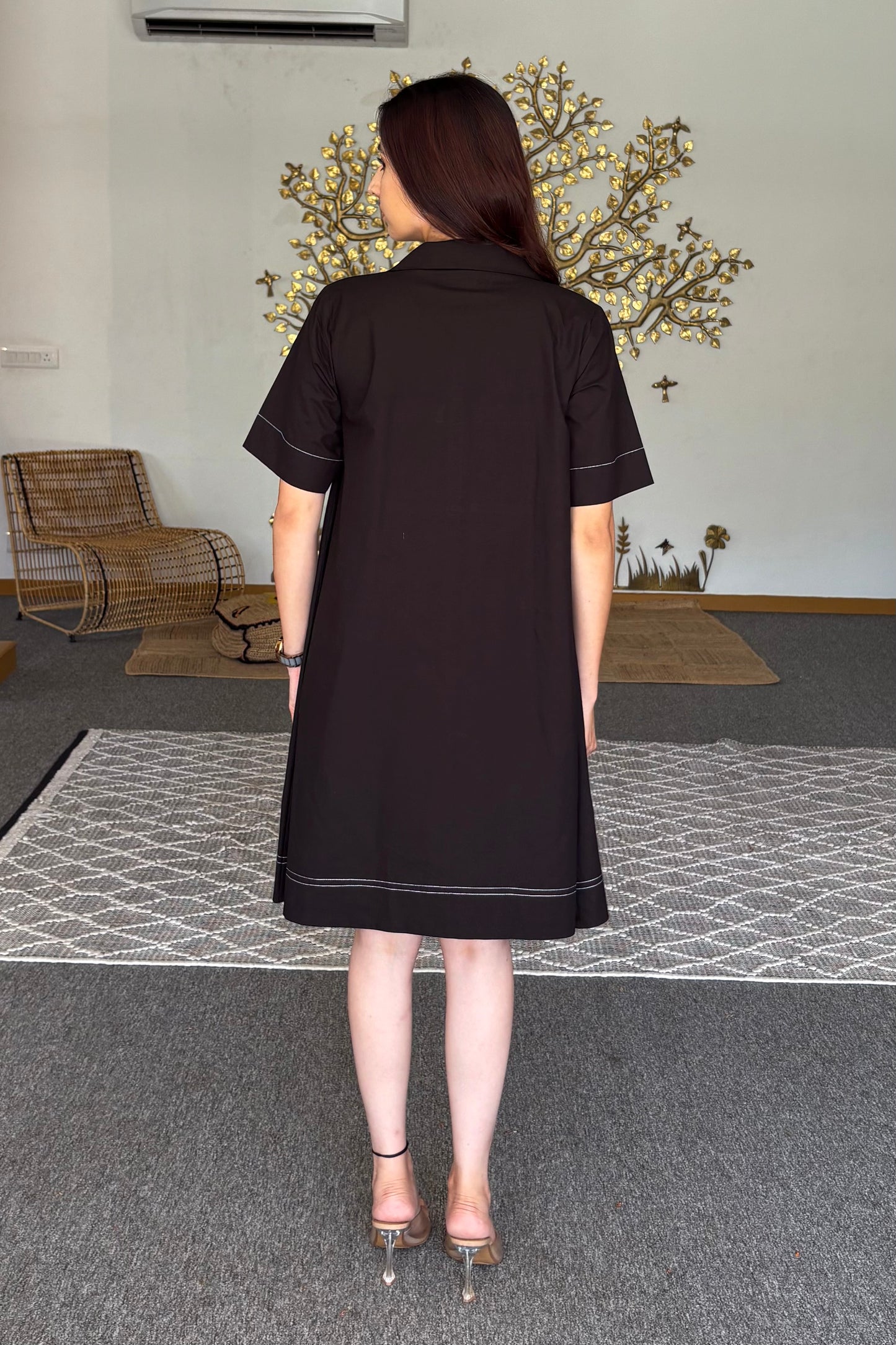 Black cotton dress