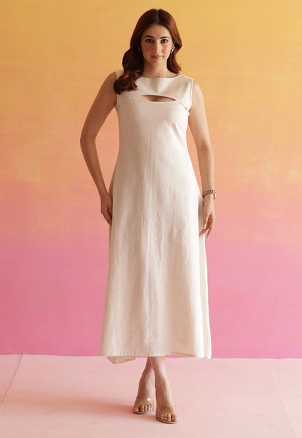 Linen A-line dress