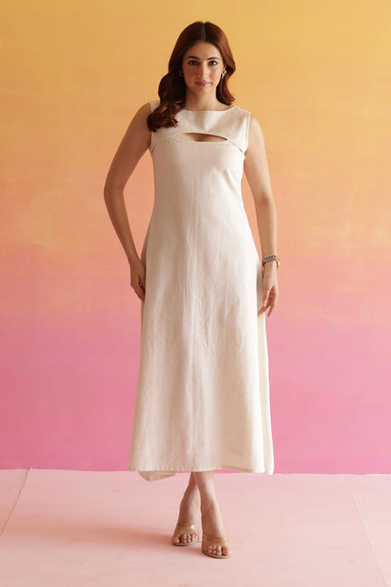 Linen A-line dress