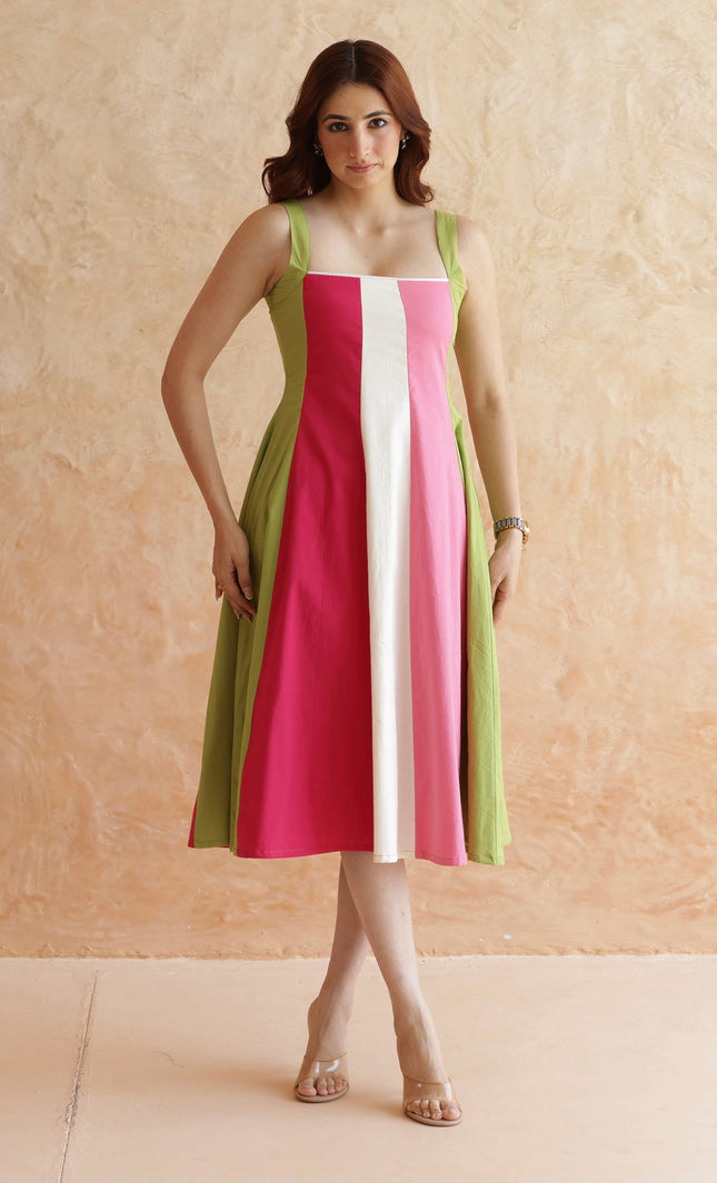 Multi shade cotton dress