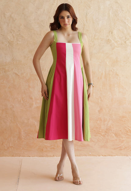 Multi shade cotton dress