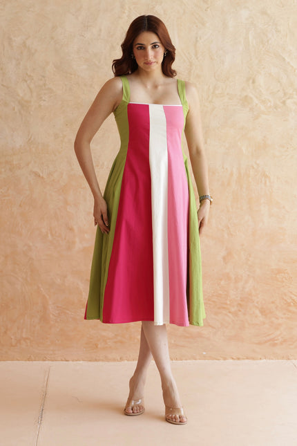 Multi shade cotton dress