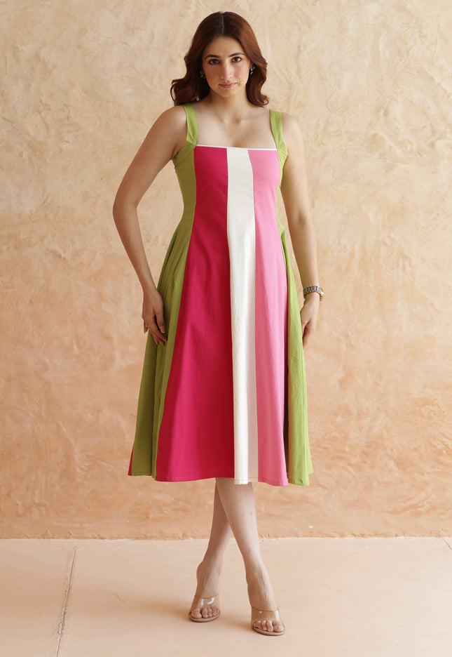 Multi shade cotton dress