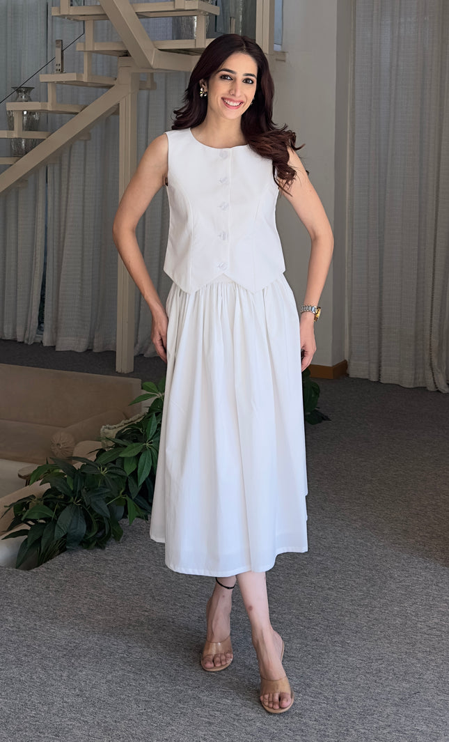 White waistcoat & skirt