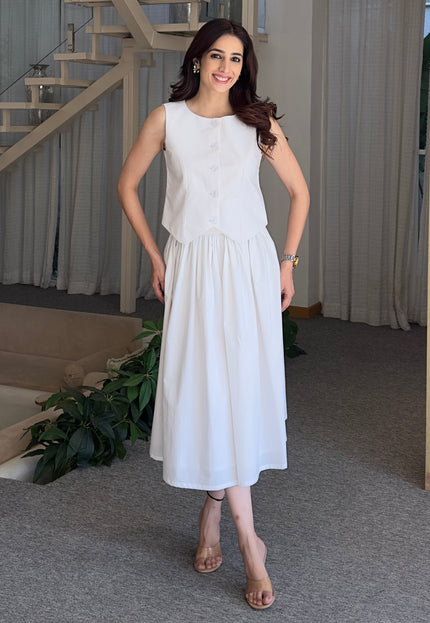 White waistcoat & skirt