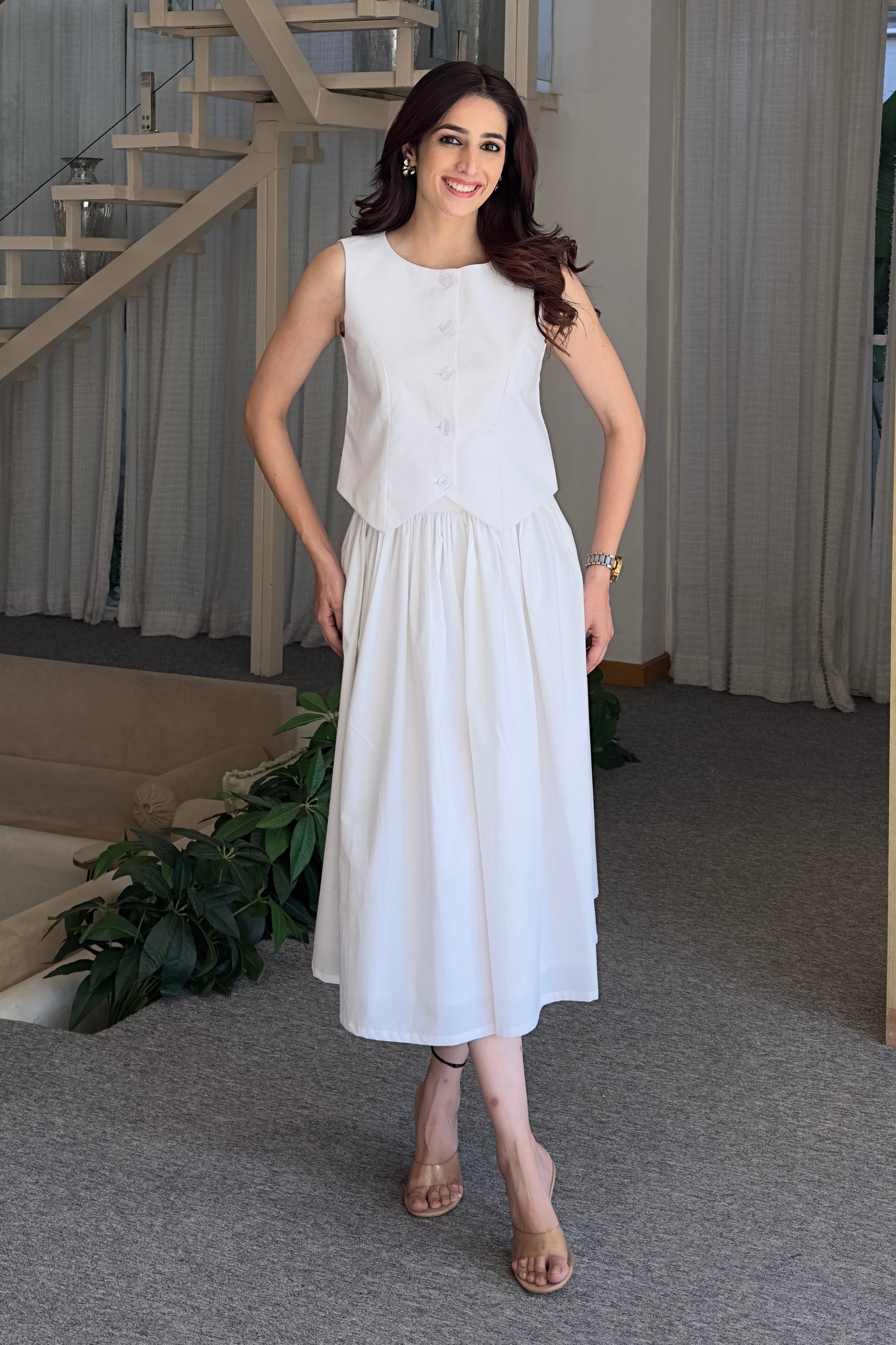 White waistcoat & skirt