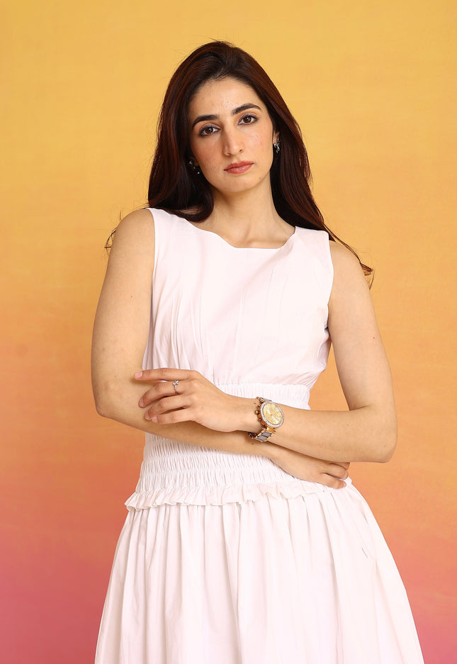 White smocked dress