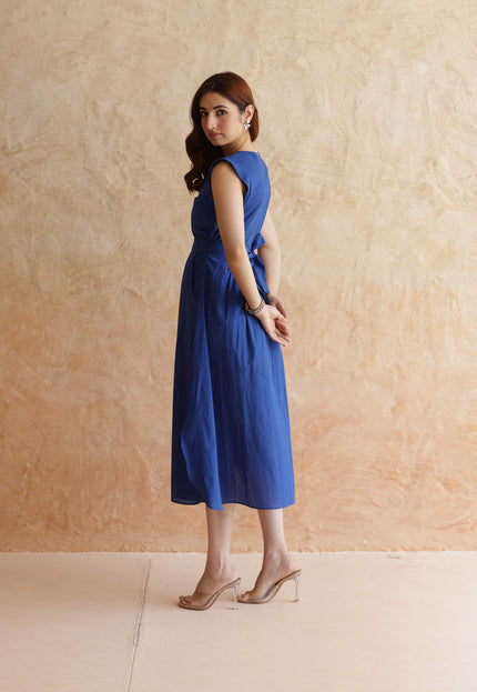Royal blue midi dress