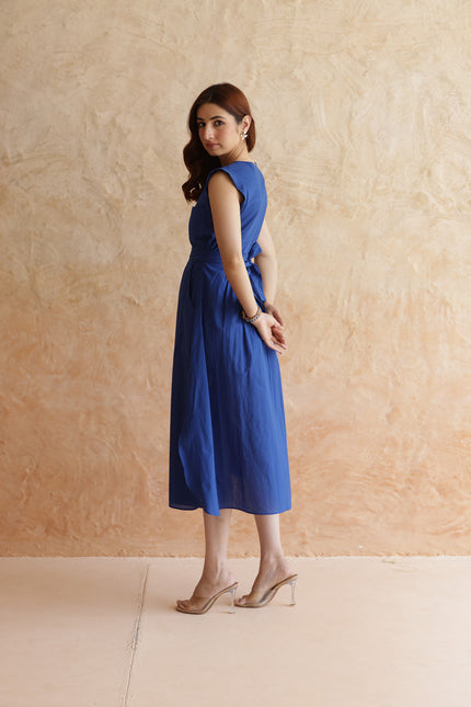 Royal blue midi dress