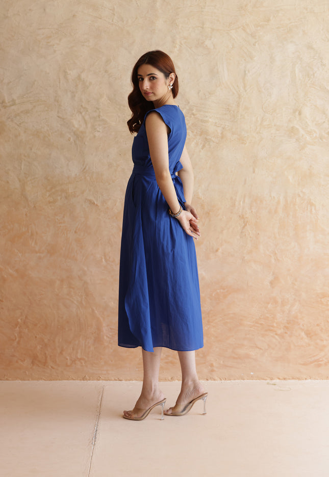 Royal blue midi dress