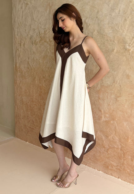 Beige midi dress