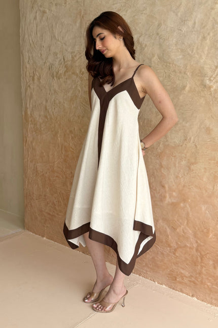 Beige midi dress