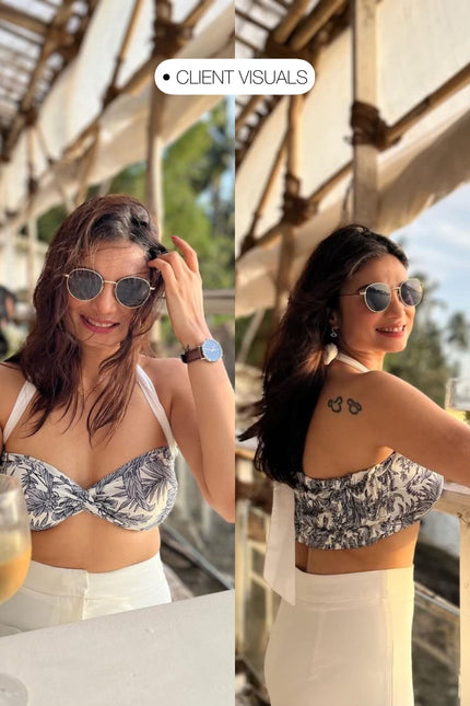 White cotton bandeau top