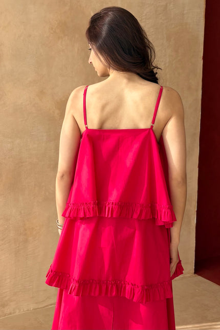 Multi tier pink dress
