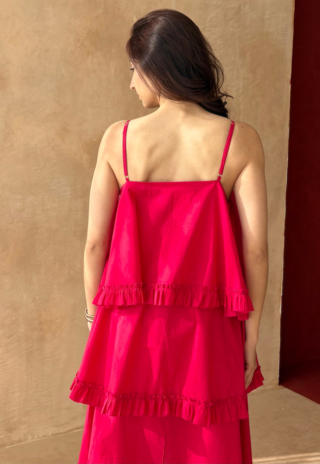 Multi tier pink dress
