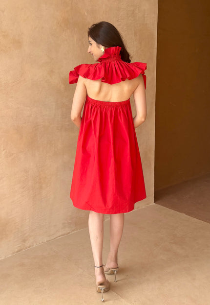 Red mini dress