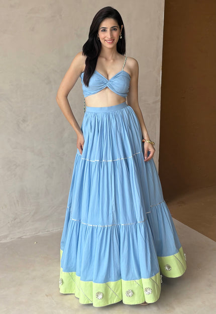 Baby blue lehenga set
