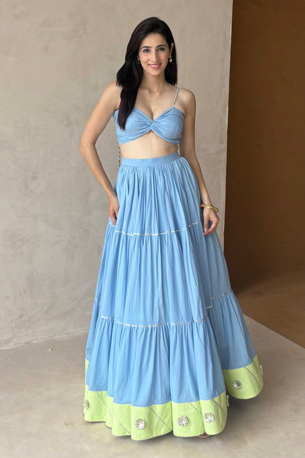 Baby blue lehenga set