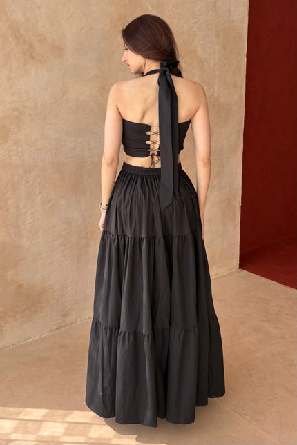 Black bandeau co-ord