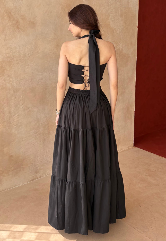 Black bandeau co-ord