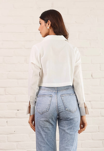 White crop shirt