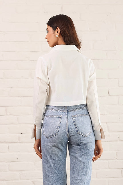 White crop shirt