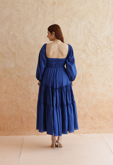 Royal blue midi dress