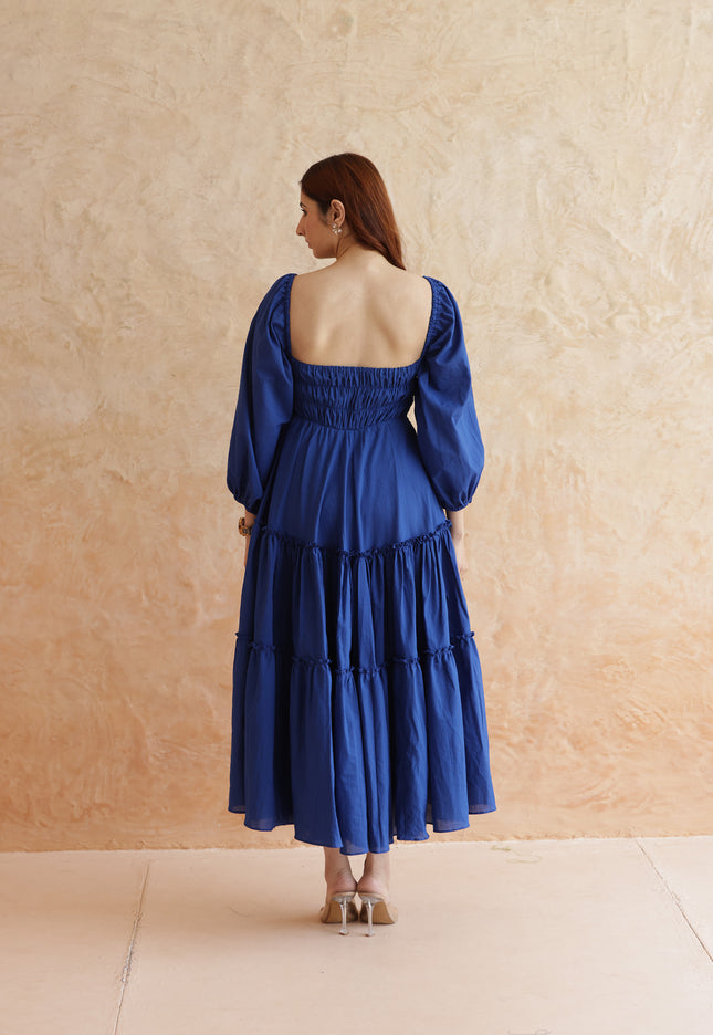 Royal blue midi dress