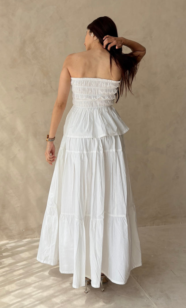 Cotton skirt & smocked top
