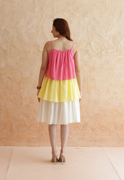 Cotton three tier dress