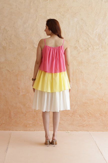 Cotton three tier dress
