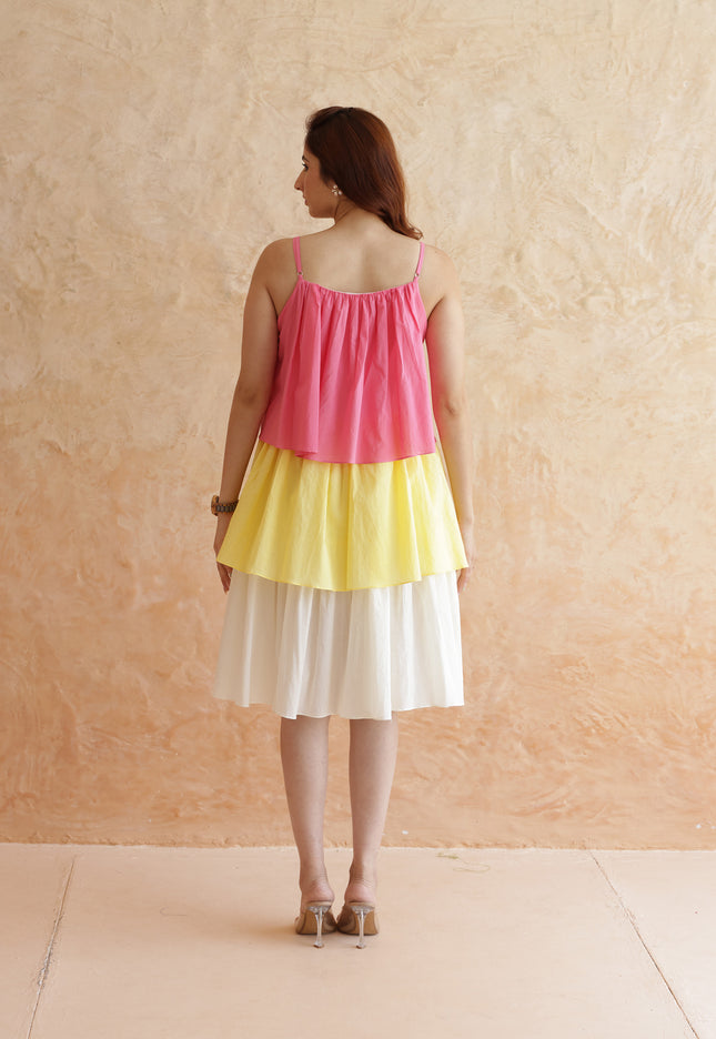 Cotton three tier dress
