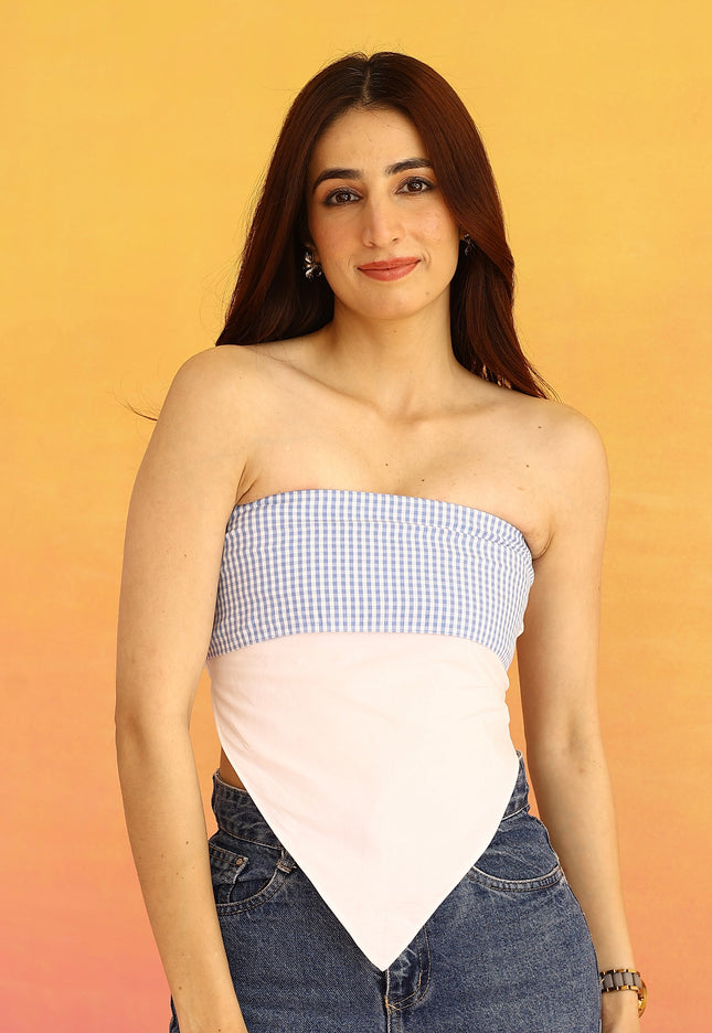White gingham top