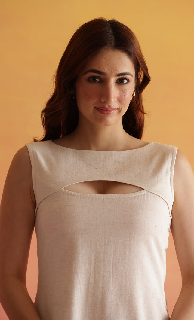 Linen A-line dress