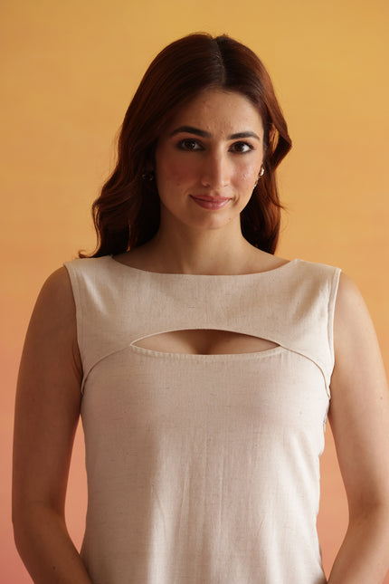 Linen A-line dress