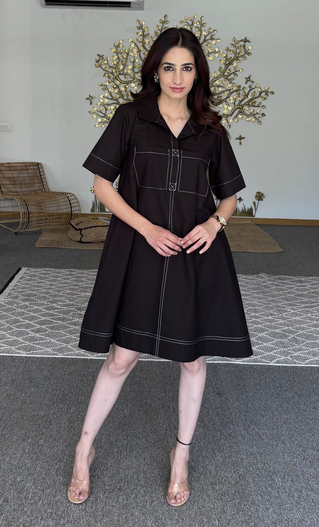 Black cotton dress